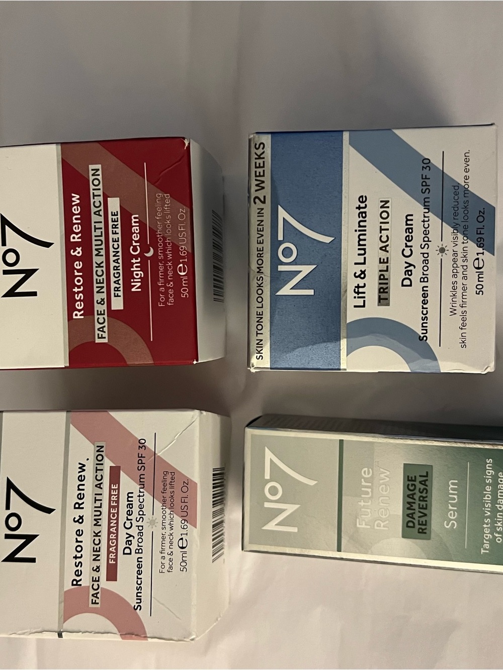 No. 7 skin care bundle (4 products) Brand new in boxes